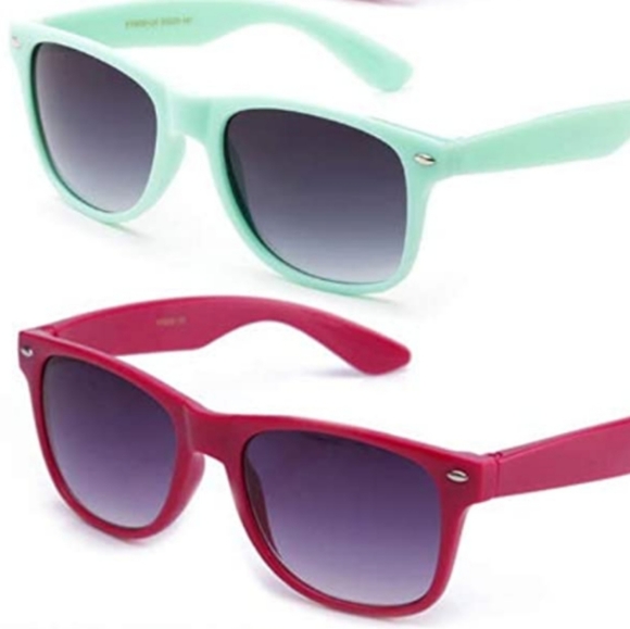 Dark Blue Retro 80's Style Color Sunglasses - Picture 2 of 4